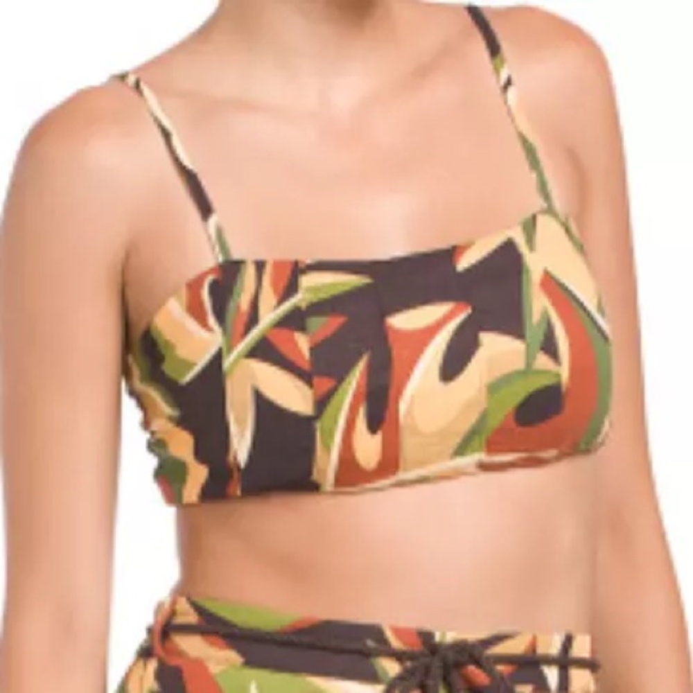 HOUSE OF HARLOW 1960 Linen Blend Smocked Crop Top